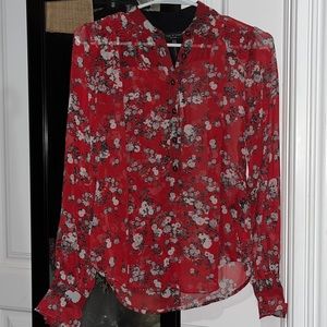 Rag and bone, new with tags. Size XXS red floral blouse